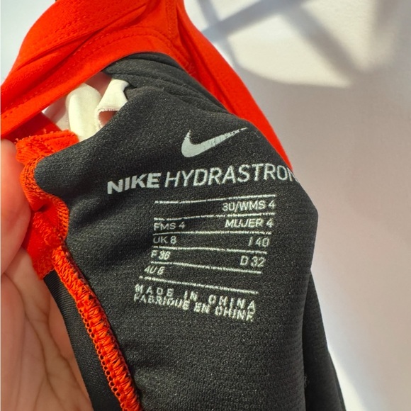 Black and red Nike center swoop one piece swimsuit - Picture 2 of 3